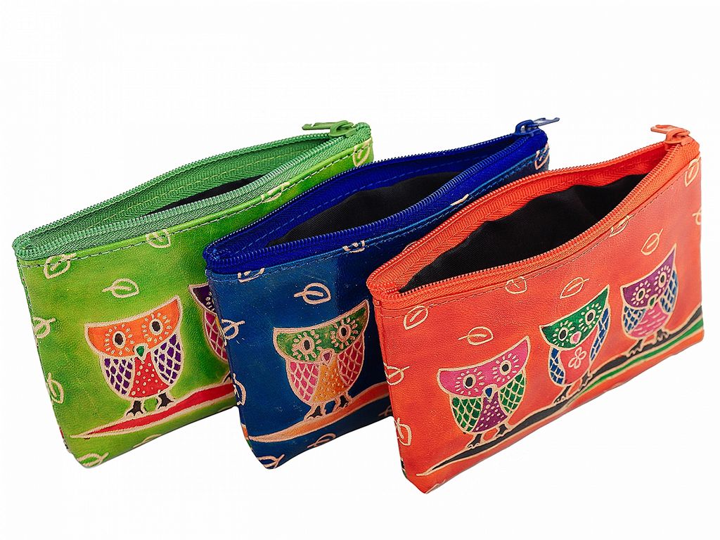 Кошелек под мелочь ручной принт №0606/9 (3шт/уп) - Ганг фото 2