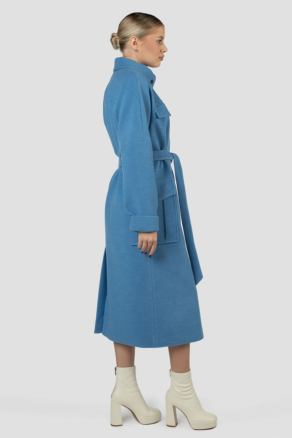 01-12075 Пальто женское демисезонное (пояс) - El podio фото 5