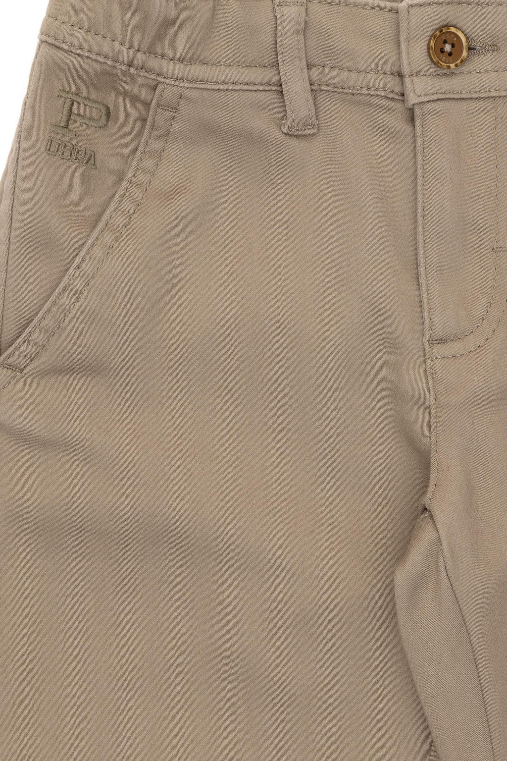 Светлые парусиновые брюки цвета хаки для мальчиков - U.s. polo assn фото 4