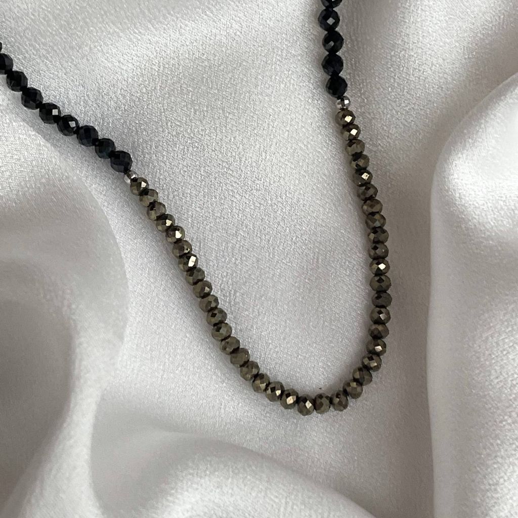 Бусы из Шпинели и Пирита огранка 45 см +