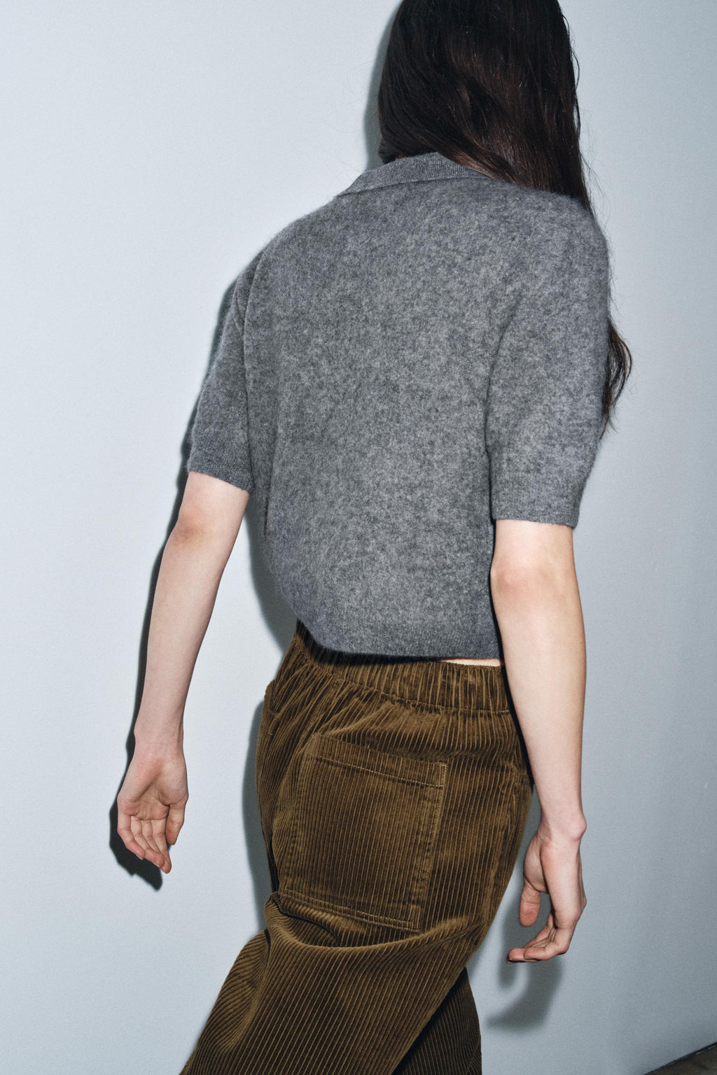 100% WOOL SHORT SLEEVE POLO CARDIGAN - Zara фото 3