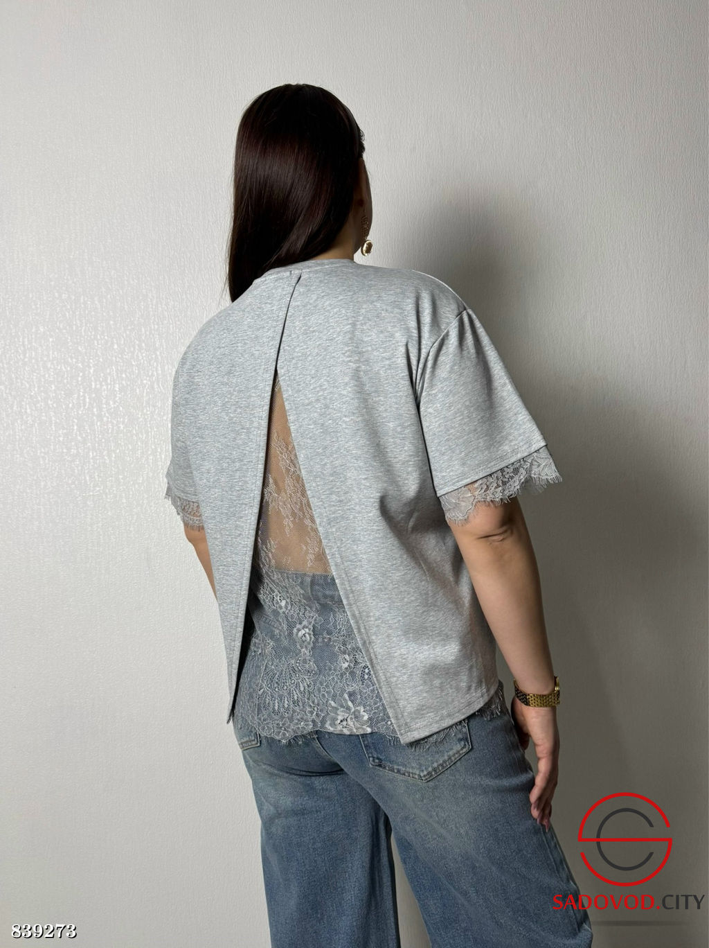 Футболка трикотажная с гипюром - Bruno фото 3