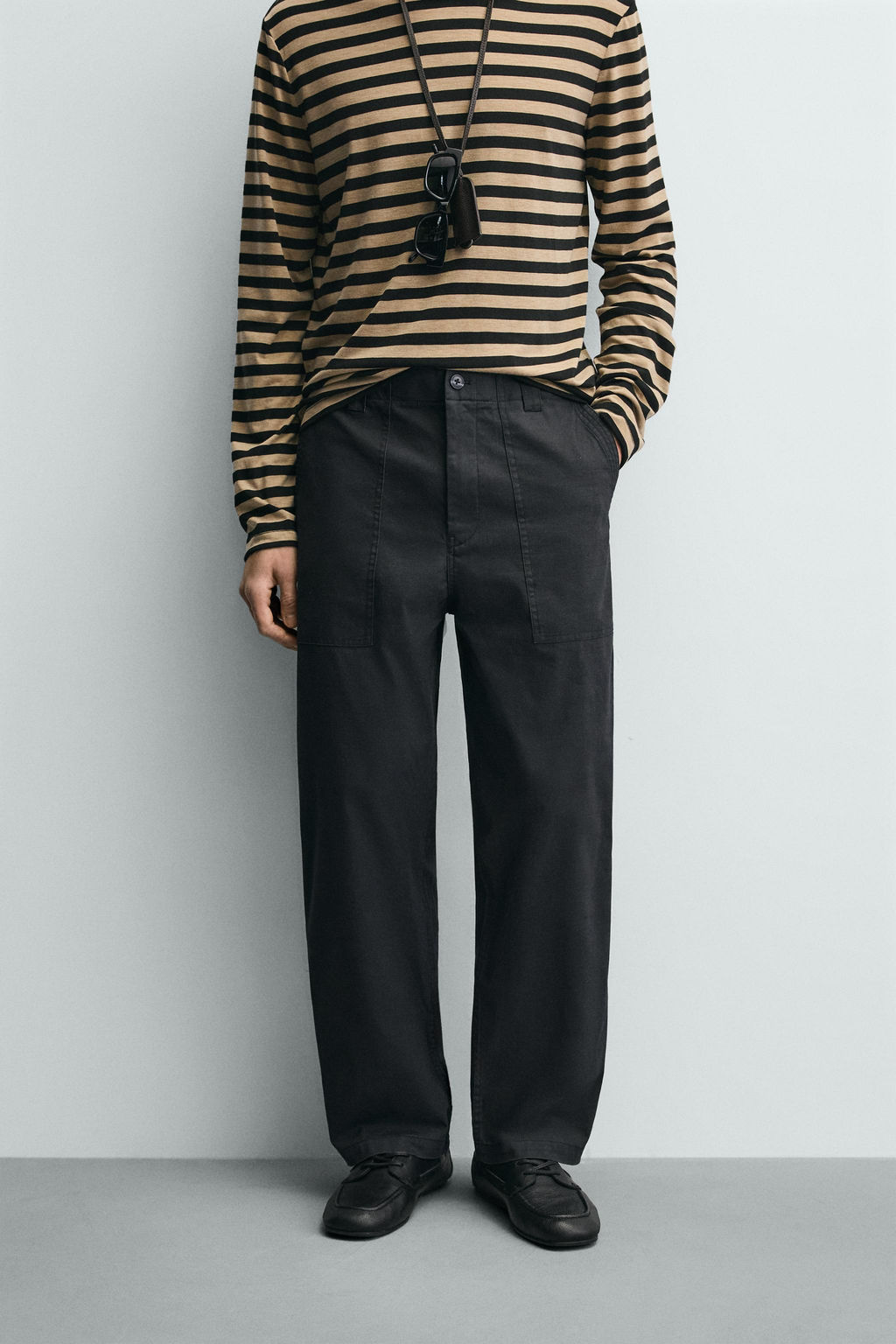PANTAL?N STRAIGHT FIT LAVADO / Acero - Zara фото 2