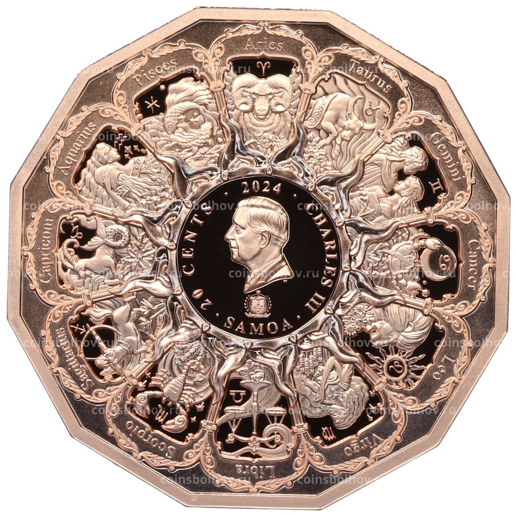 Монета 20 центов 2024 года Самоа Архангел Рагуил