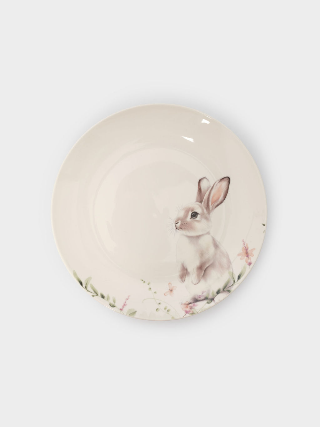 Тарелка закусочная, 20 см, фарфор N, белая, Кролик в цветах, Bunny
