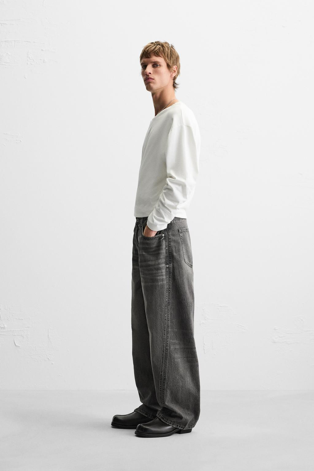 BAGGY JEANS WITH SEAM DETAIL - Zara фото 4