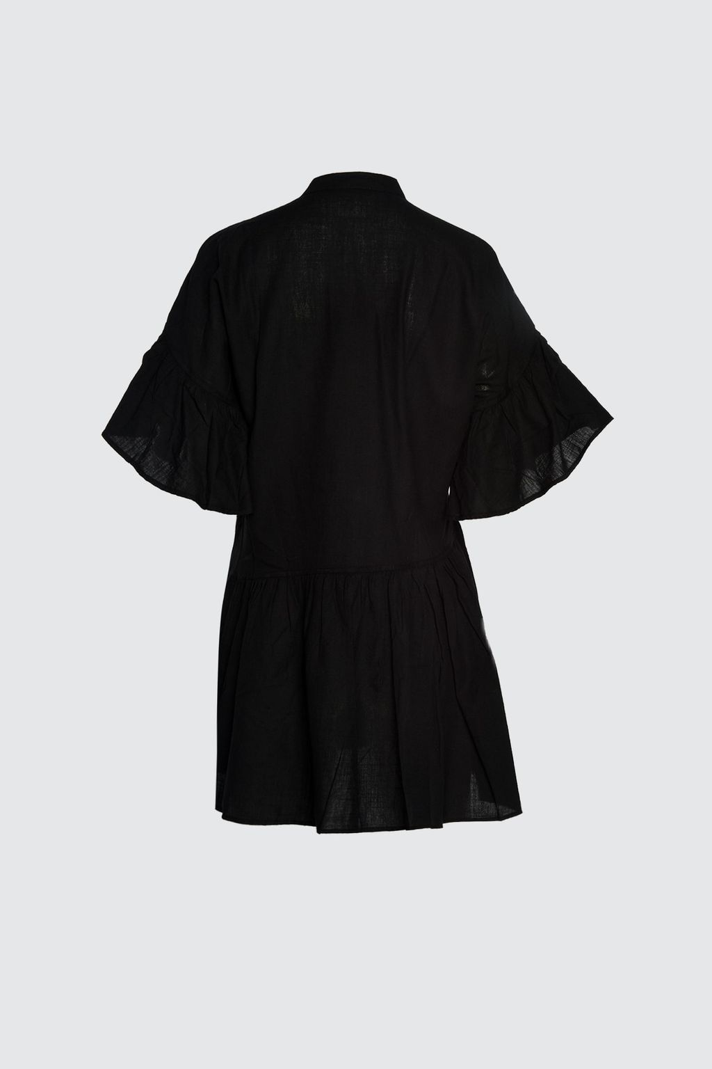 TRENDYOLMILLA Siyah Dokuma Flaml? Pamuk Genis Kal?p Mini Plaj Elbisesi TBESS20EL0873  фото 13