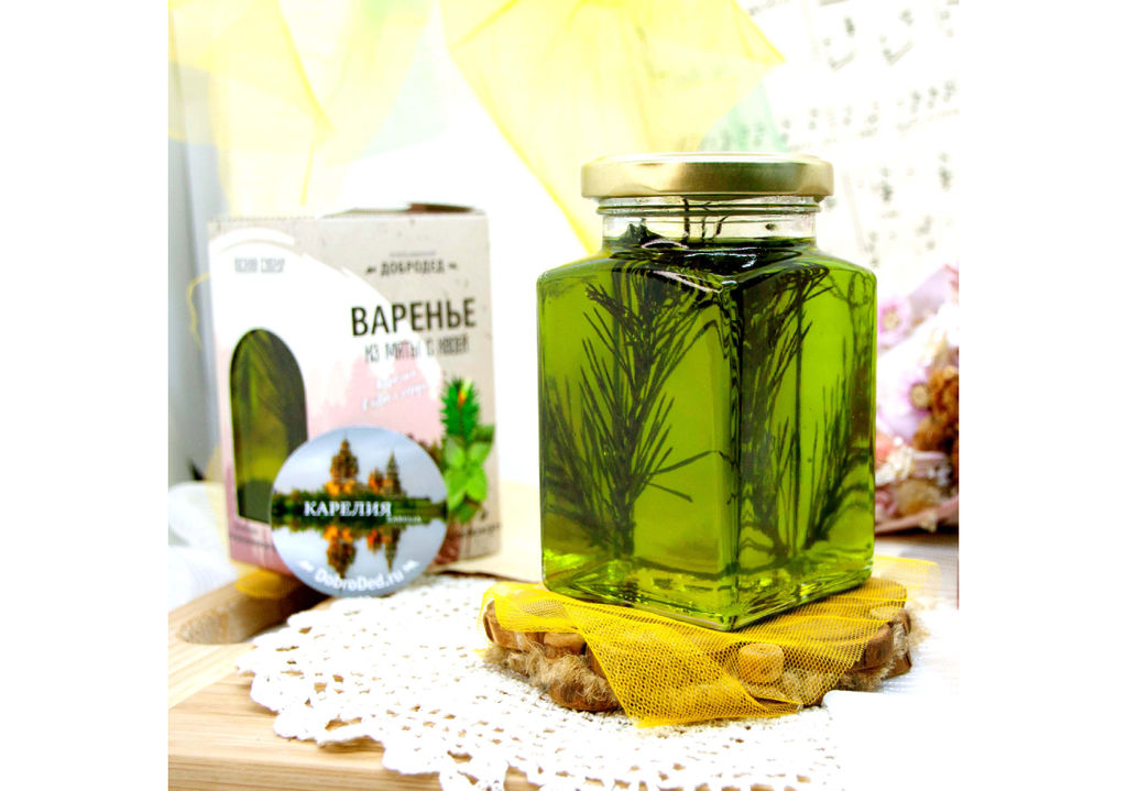 Варенье из Мяты с хвоей баночка 300г в коробочке с магнитиком