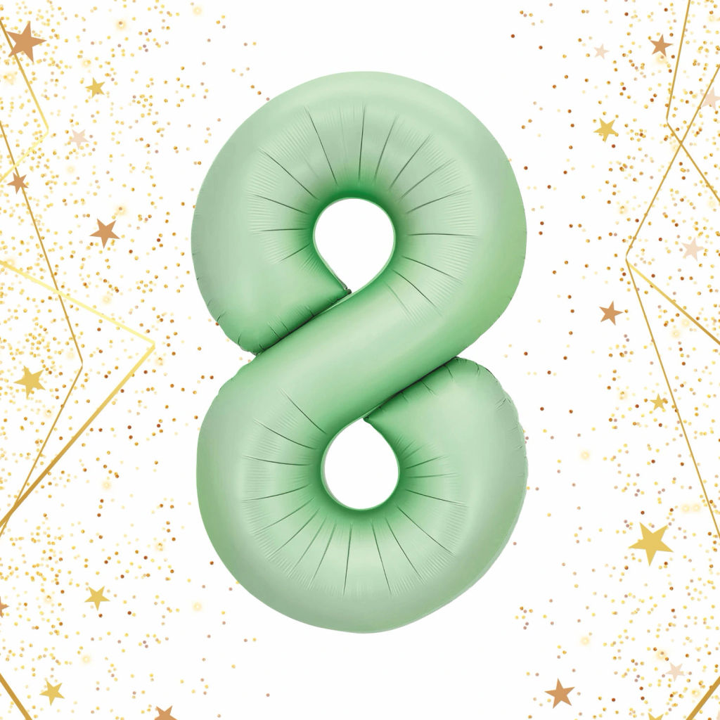 Шар фольгированный 32/81см "Цифра "8" (зеленый)