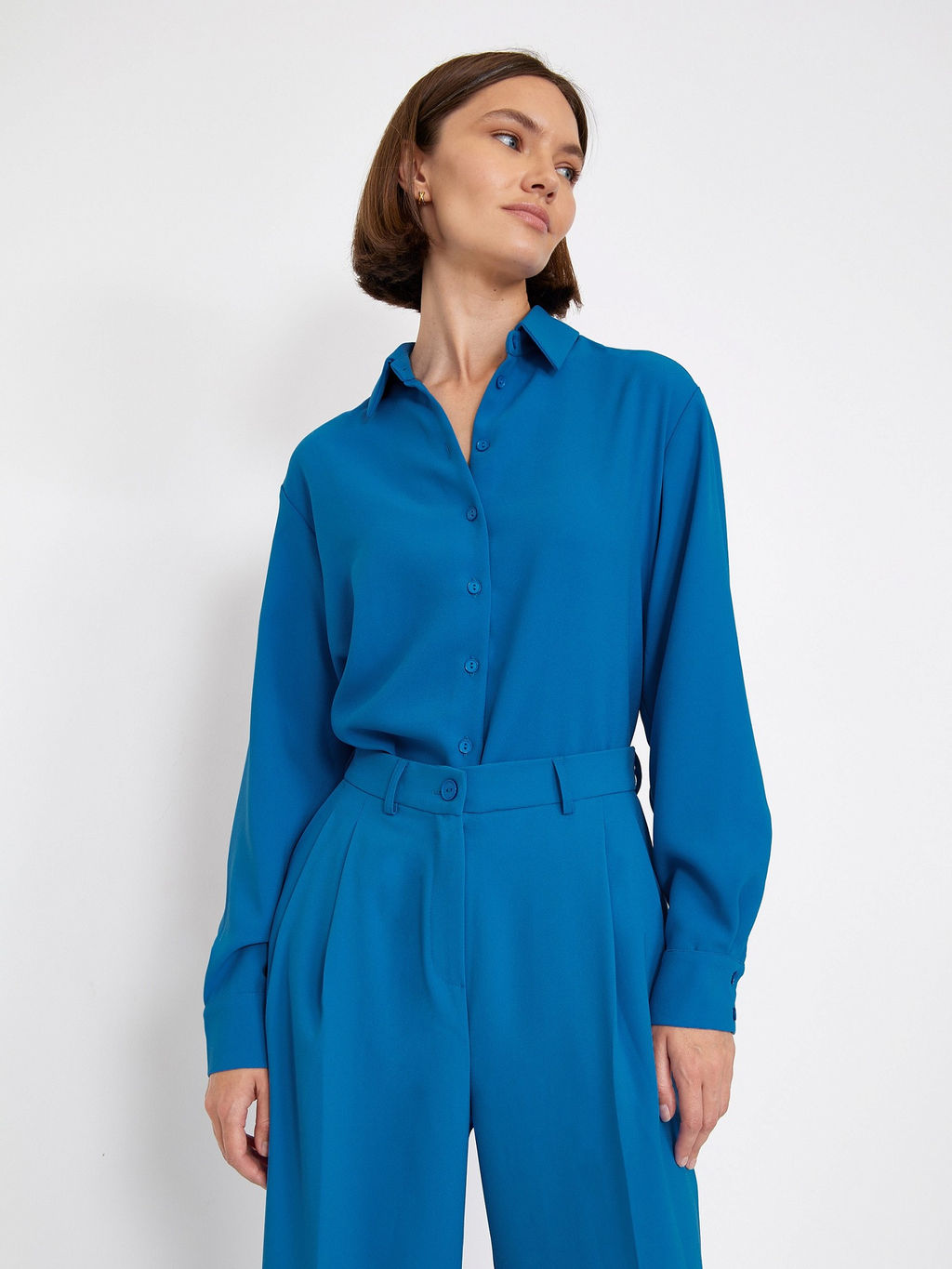 Брюки широкого кроя D310/ranch - Emka фото 2