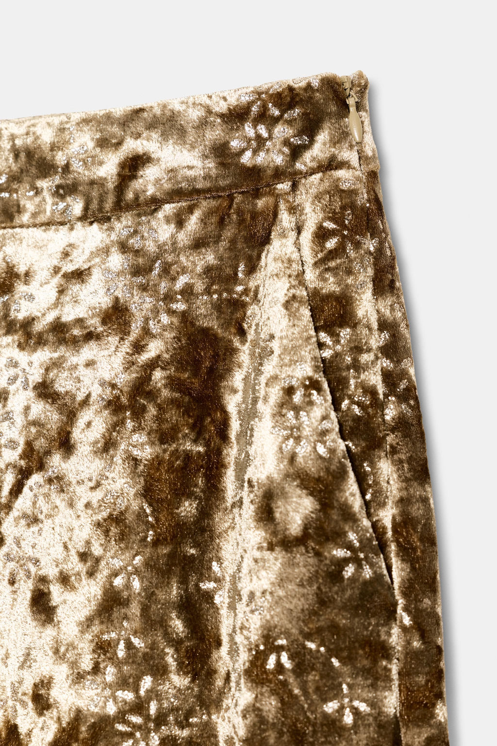 METALLIC THREAD VELVET TROUSERS - Zara фото 5