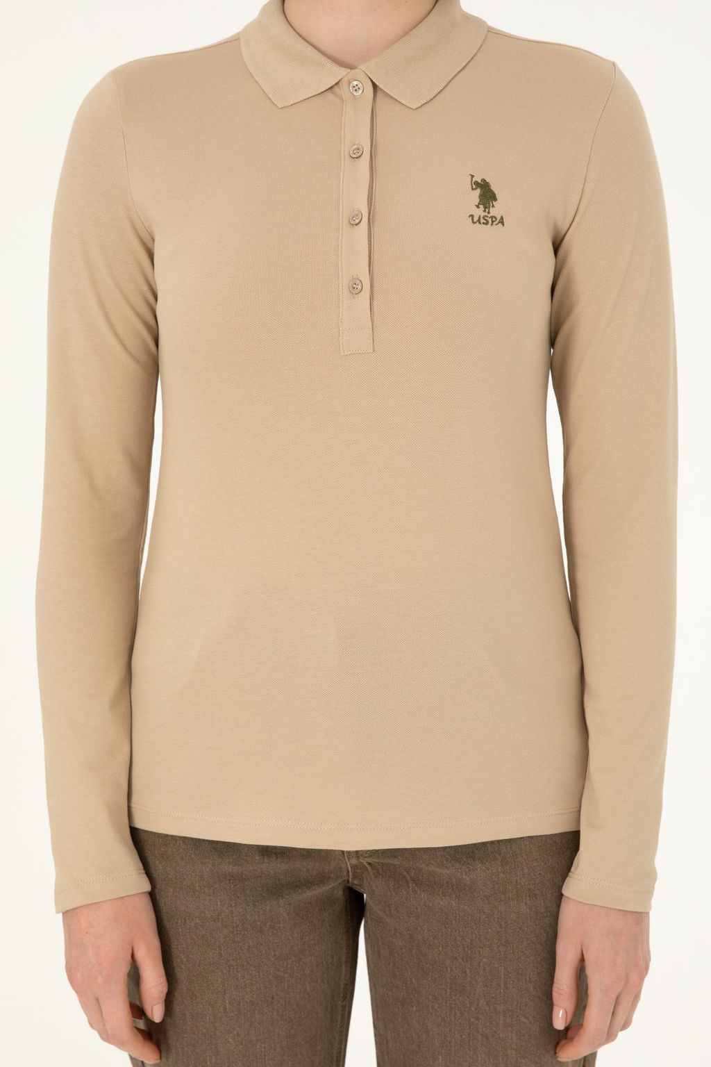 Женский базовый свитшот песочного цвета Неожиданная скидка в корзине - U.s. polo assn фото 6