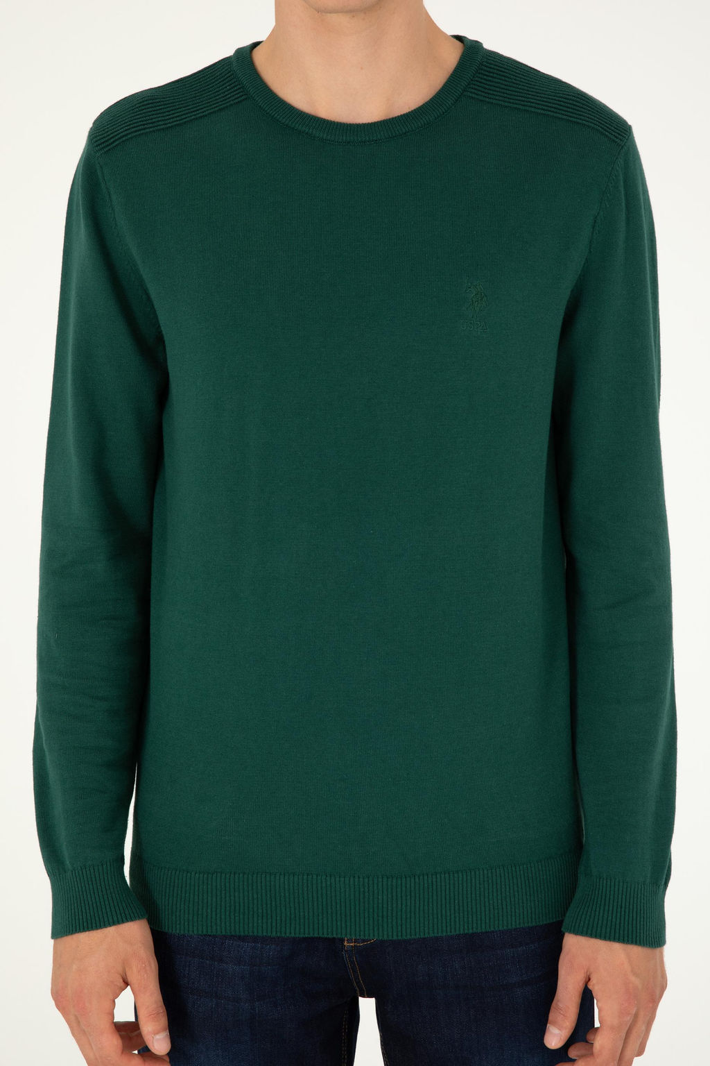 Мужской зеленый базовый свитер Неожиданная скидка в корзине - U.s. polo assn фото 6