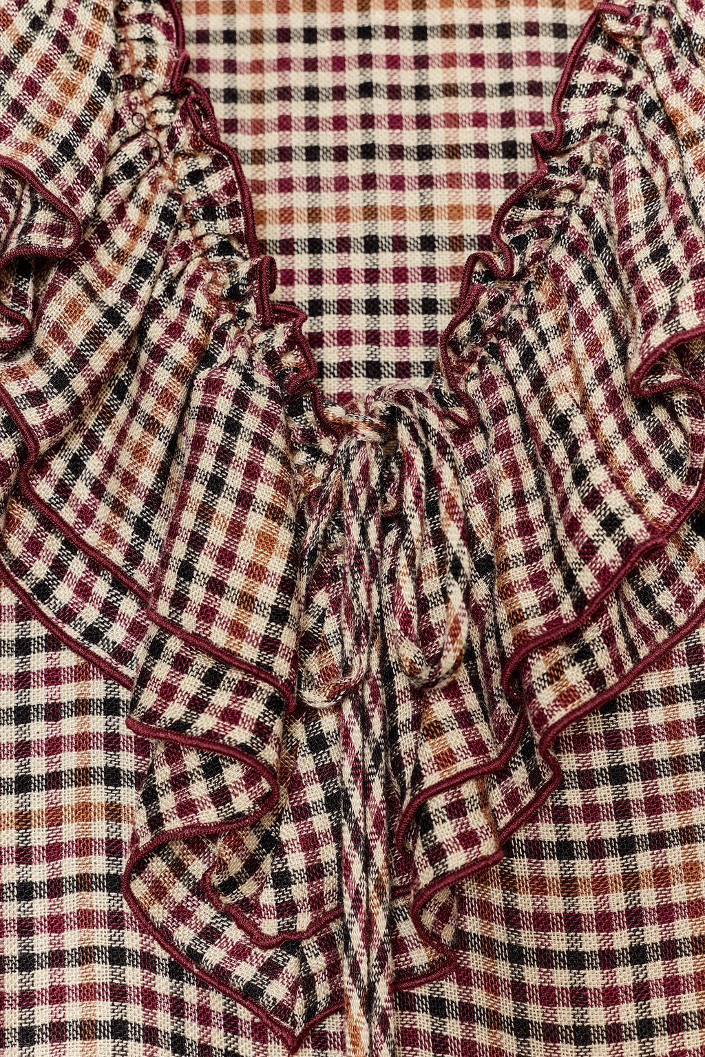 CHECKED BLOUSE WITH RUFFLES - Zara фото 9