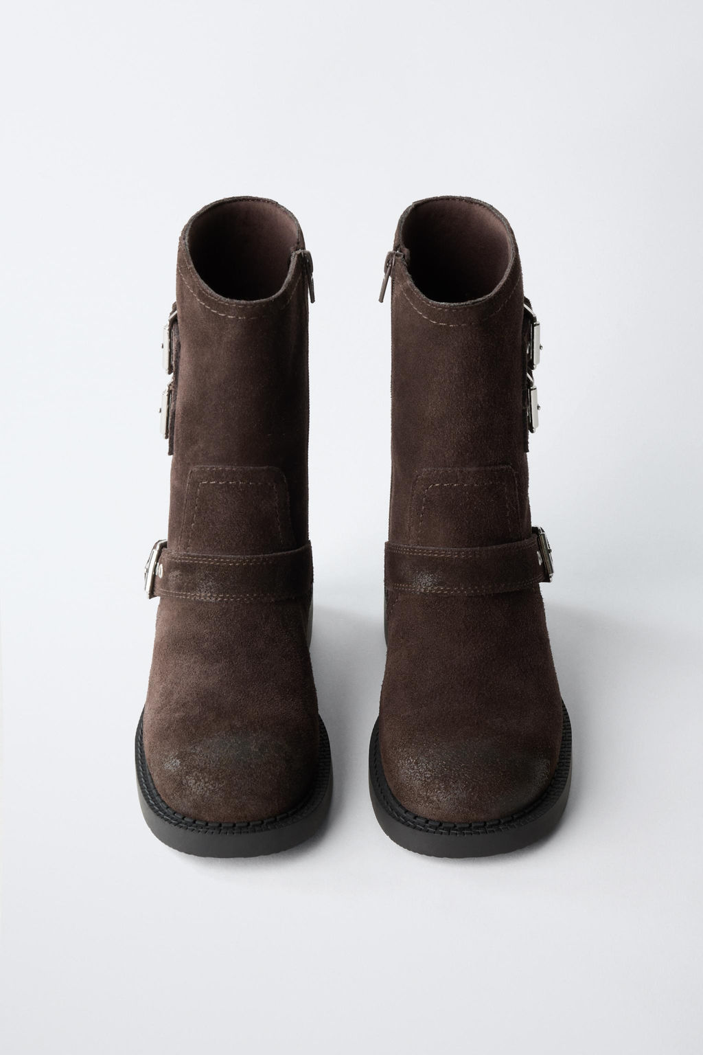 LEATHER BUCKLE BOOTS - Zara фото 13
