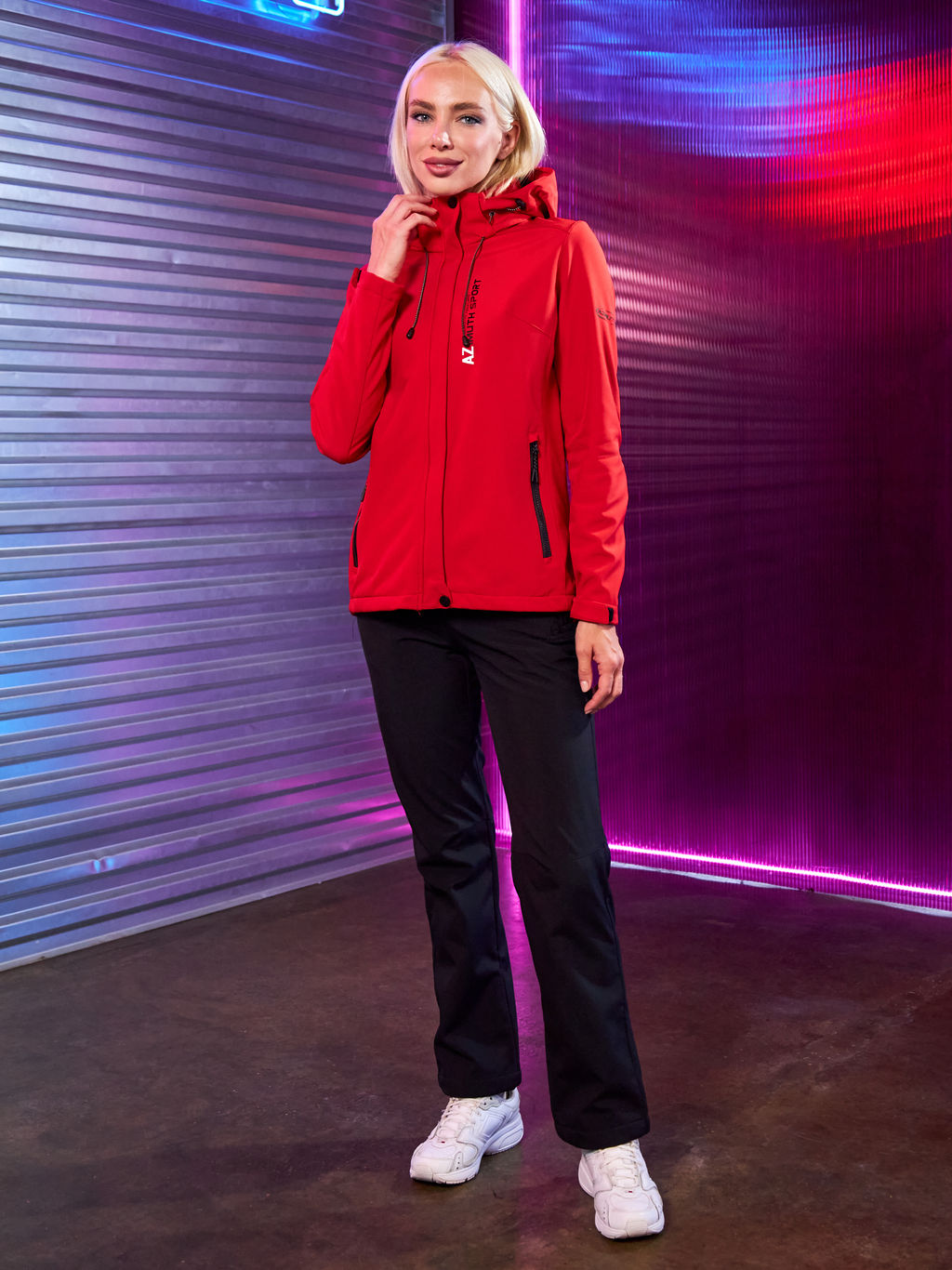 Женская мембранная куртка виндстоппер на флисе Azimuth Сияние 124/23983_711 Красный  фото 9