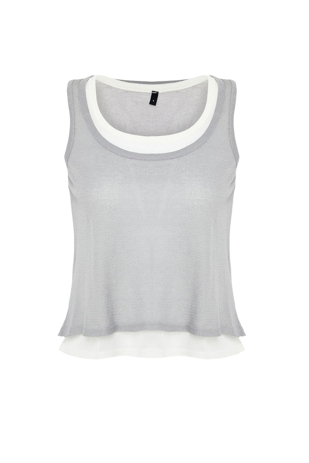 Gri Cift Kat Triko Ince Bluz TWOSS24BZ00599 - Trendyolmilla фото 7