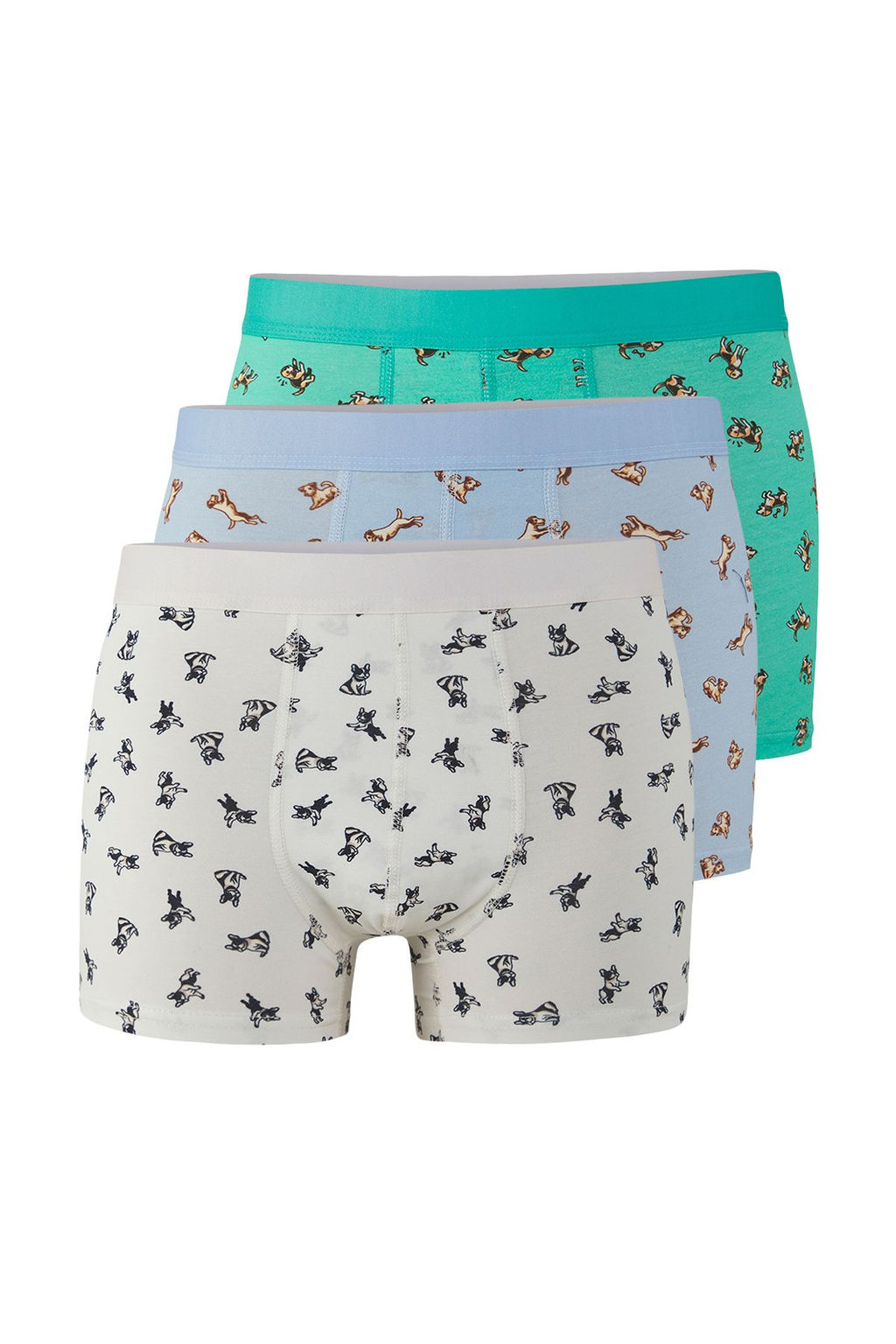 TRENDYOL MAN Cok Renkli 3lu Paket Animal Bask?l? Esnek Pamuklu Boxer TMNSS25BX00007