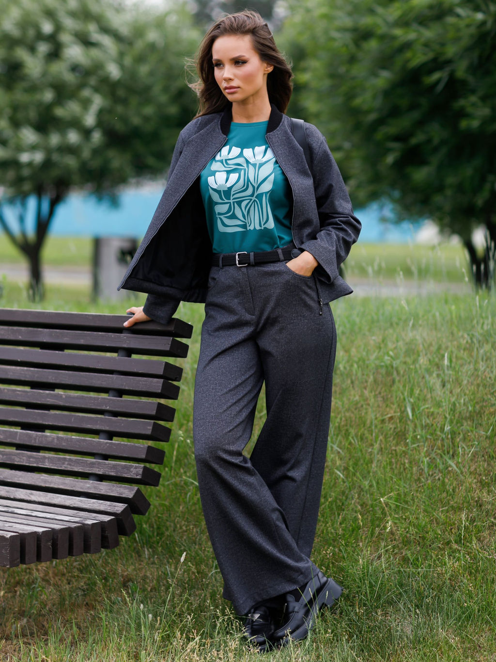 Брюки прямые трикотажные - Stilla фото 3