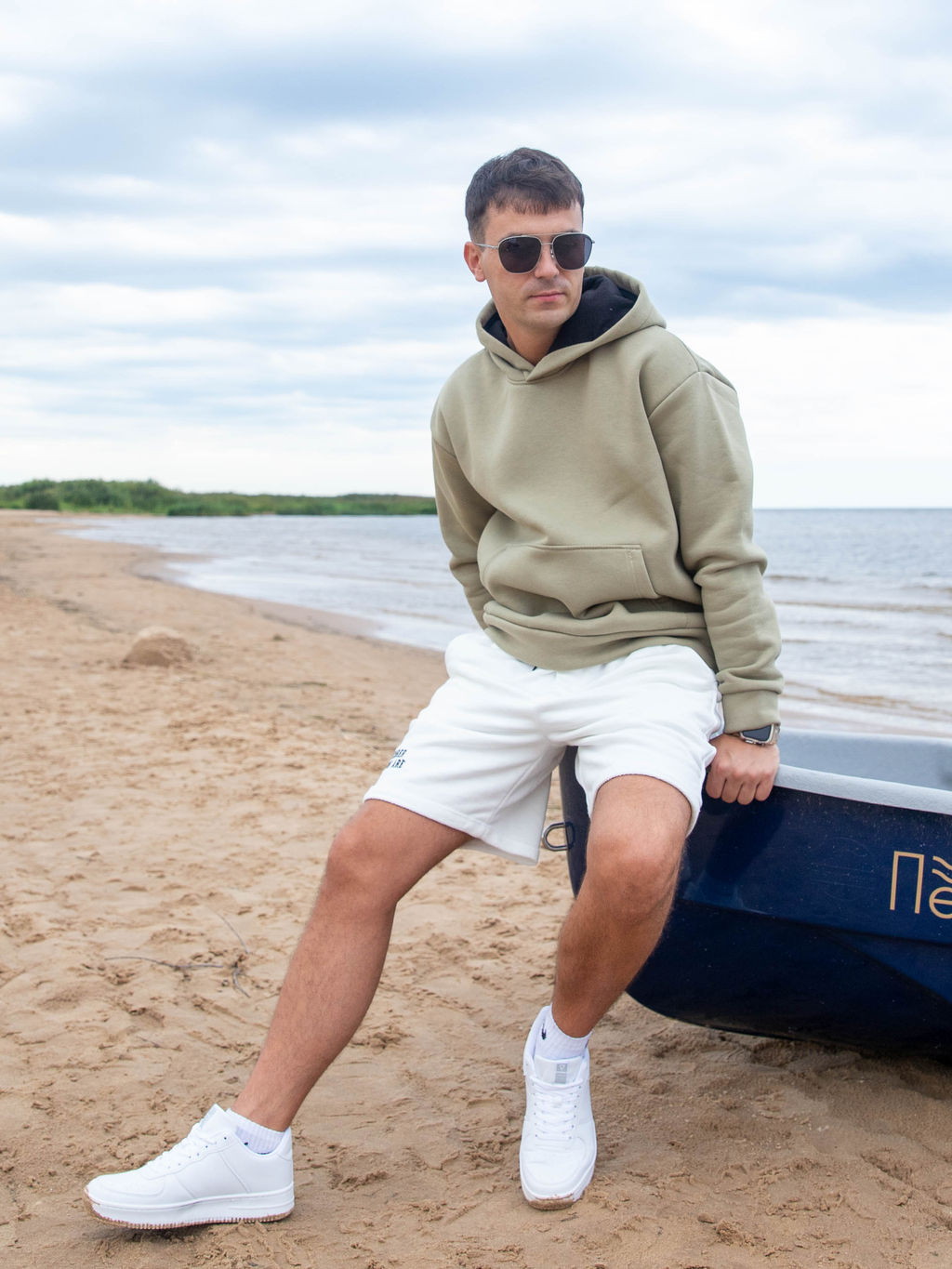 Худи оверсайз К201 Олива