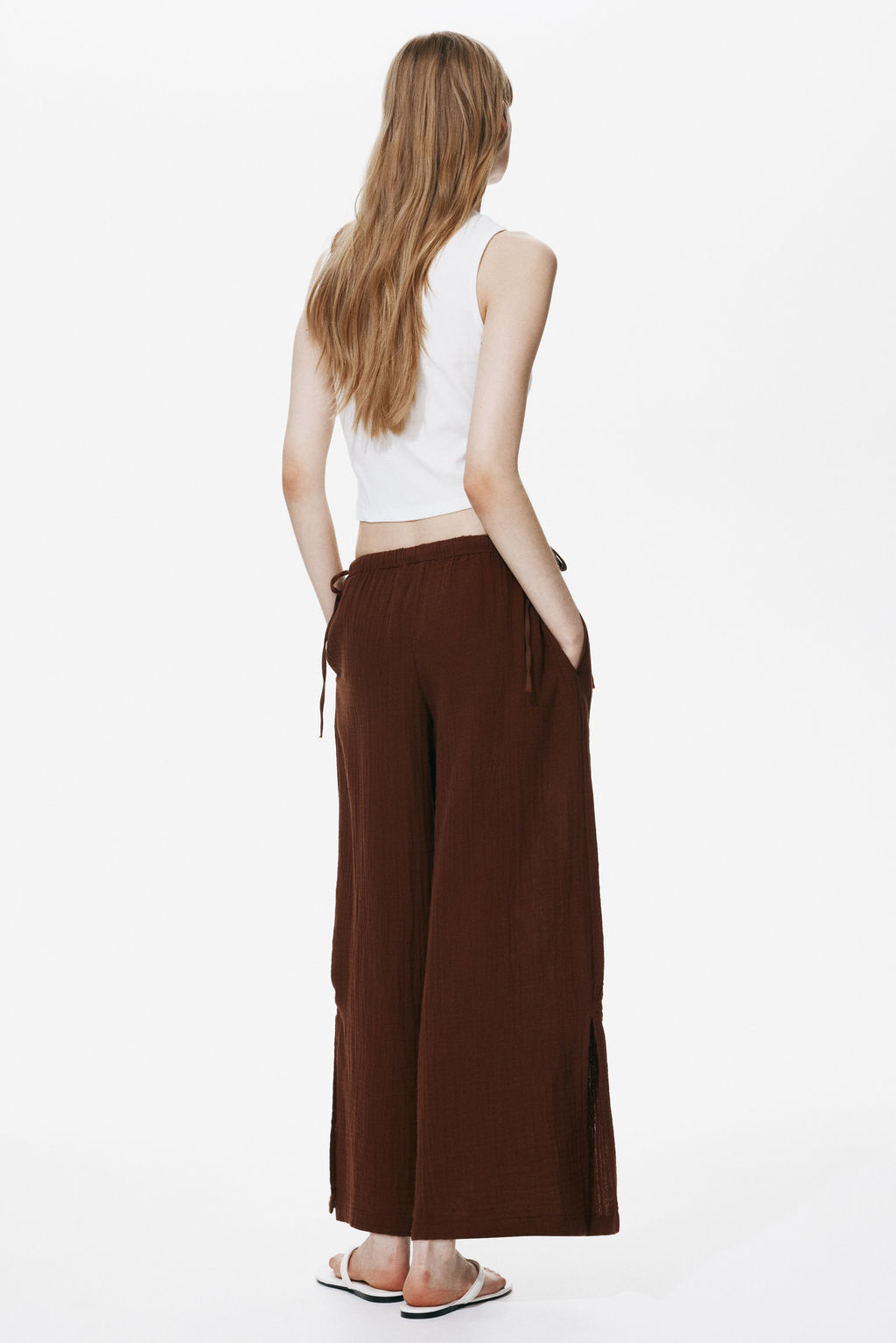 Pantal?n de muselina con cordones de ajuste - H&m фото 6