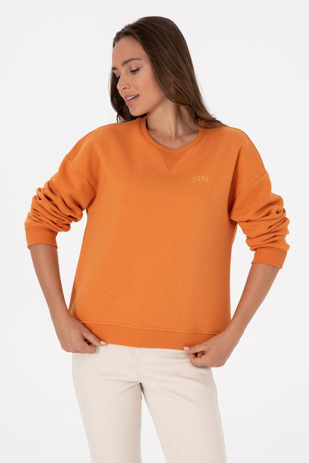 Kad_n Bak_r _ardonlu Bisiklet Yaka Basic Sweatsh_rt - U.s. polo assn фото 3