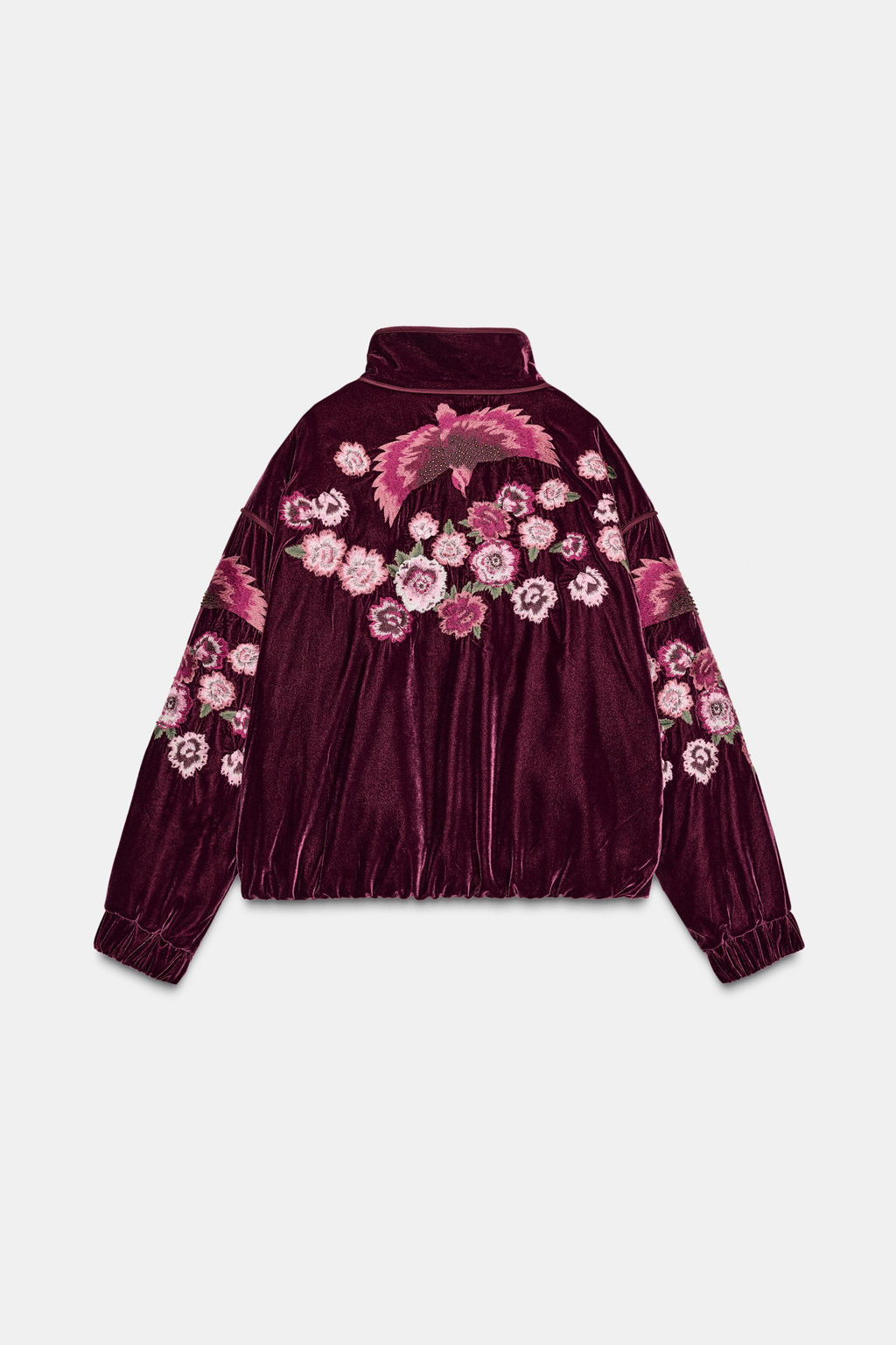 EMBROIDERED VELVET PUFFER JACKET - Zara фото 7