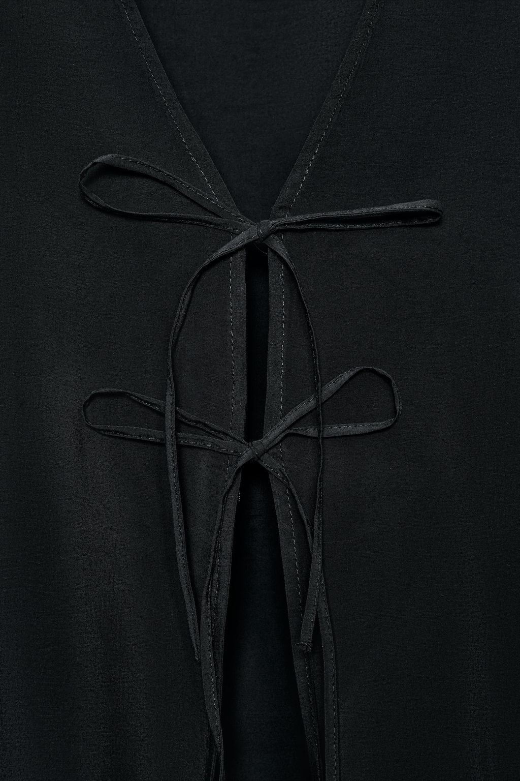 CAMISA FLUIDA LAZADAS / Negro - Zara фото 6