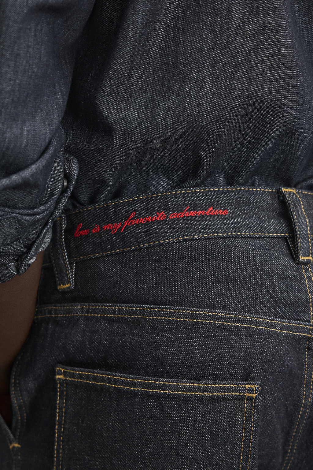EMBROIDERED HEART DENIM CHINO TROUSERS - Zara фото 8