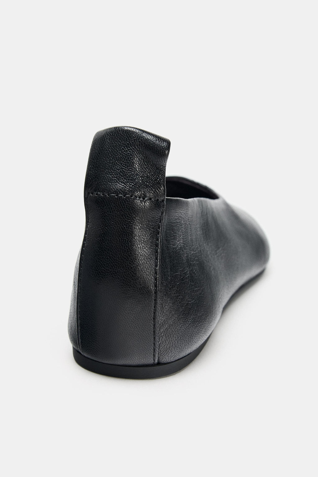 SQUARE TOE LEATHER BALLERINAS - Zara фото 5