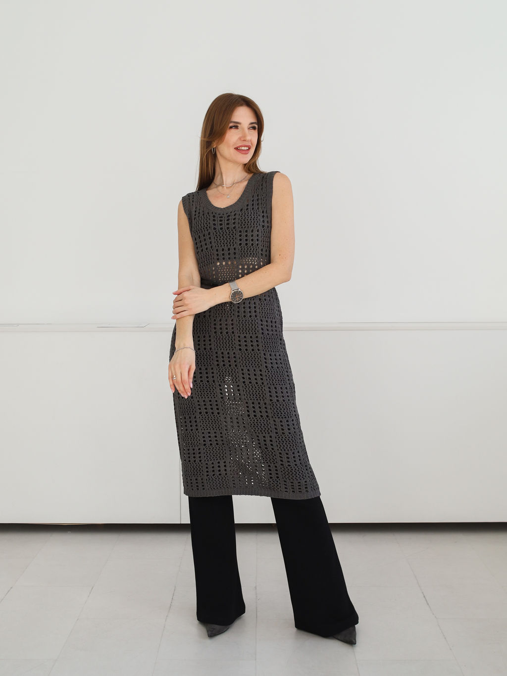 Платье вязаное Looma, серое - Inzibe фото 5