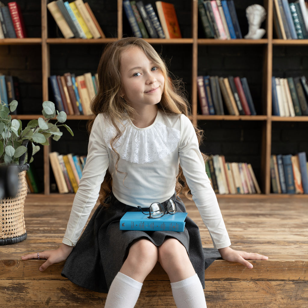 Джемпер детский молочный с жабо Д-254 (146, 76)