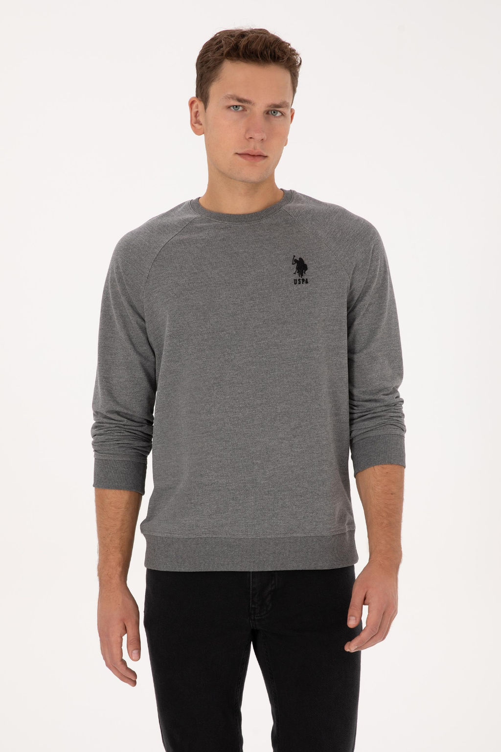 Erkek Antrasit Melanj Basic Sweatshirt - U.s. polo assn фото 8