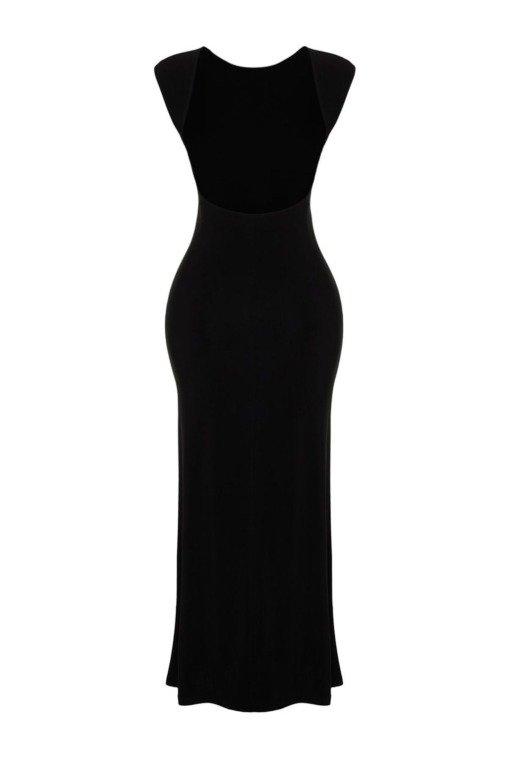 TRENDYOLMILLA Siyah S?rt Dekolteli Fitted/Vucuda Oturan Maxi Esnek Orme Maxi Kalem Elbise TWOSS24EL00090  фото 7