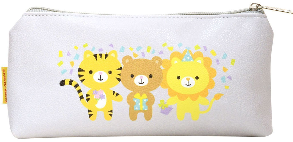 Пенал-косметичка 1 отделение Каляка-Маляка ЗВЕРЯТА 210x30x85 мм серый, полиуретан