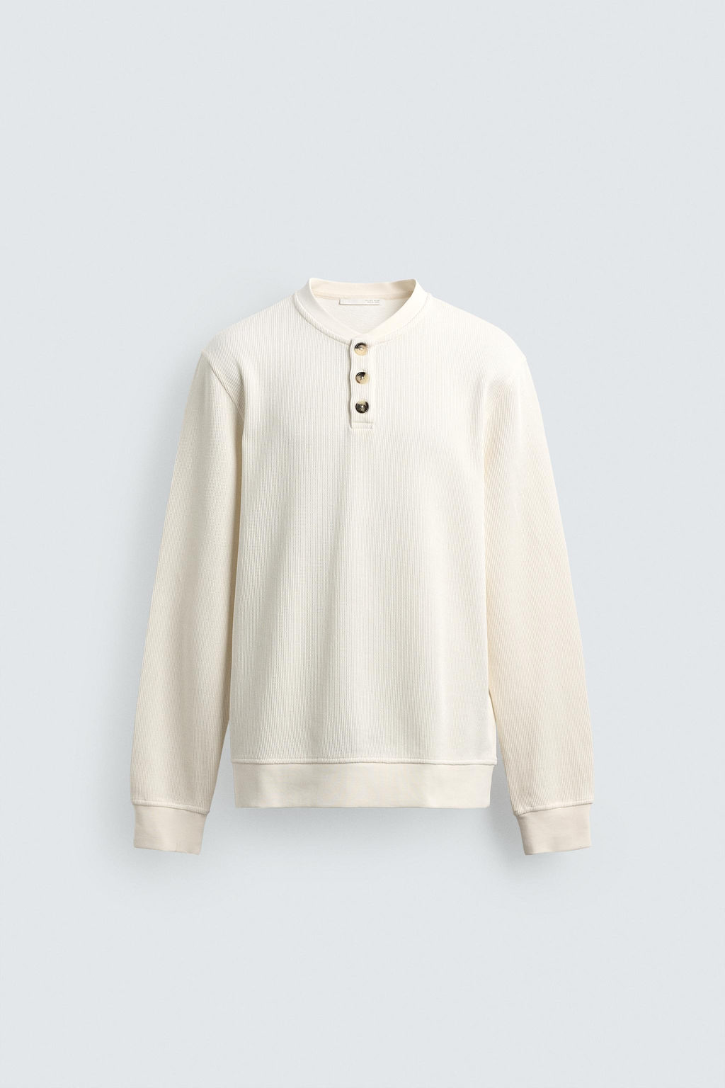 CAMISETA ESTRUCTURA CUELLO PANADERO / Beige claro - Zara фото 7