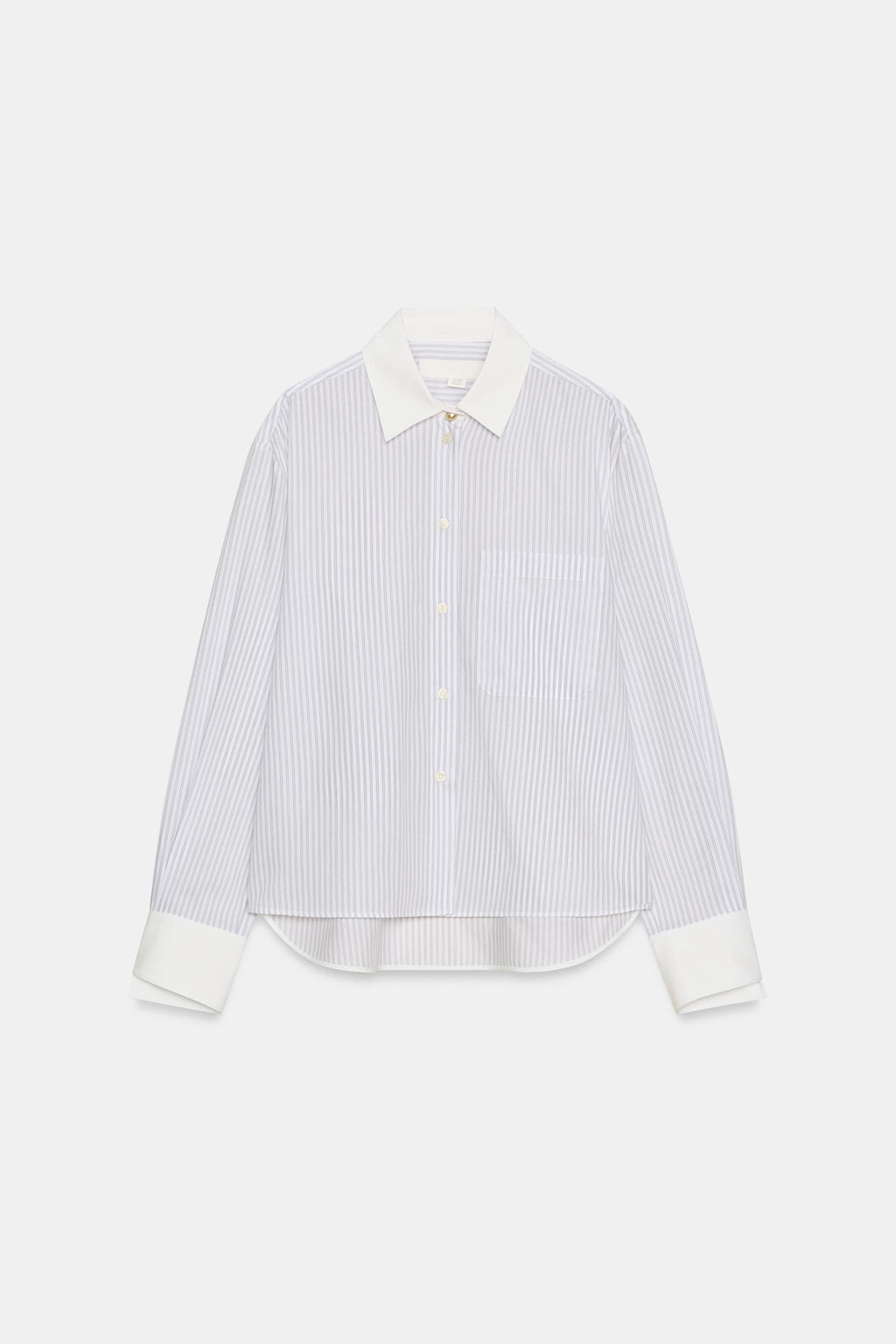 STRIPED SHIRT WITH CONTRAST COLLAR ZW COLLECTION - Zara фото 4