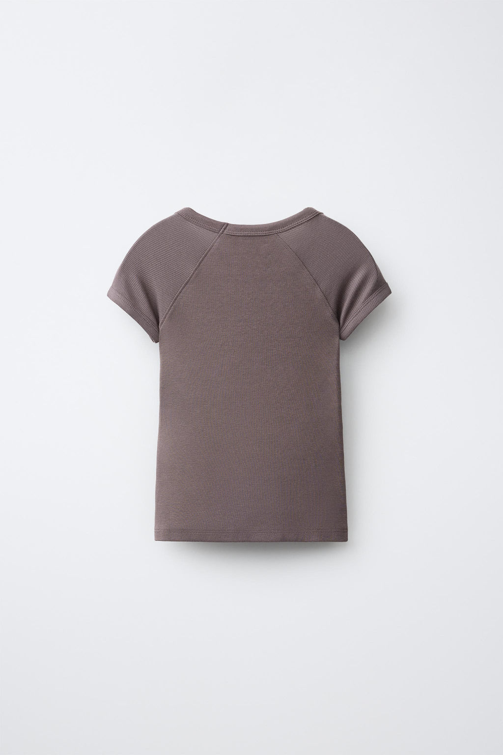 CAMISETA LISA ALGOD?N Y MODAL / Marr?n / Topo - Zara фото 2