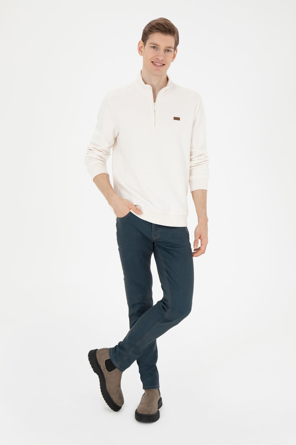 Мужской свитшот цвета экрю Неожиданная скидка в корзине - U.s. polo assn фото 11