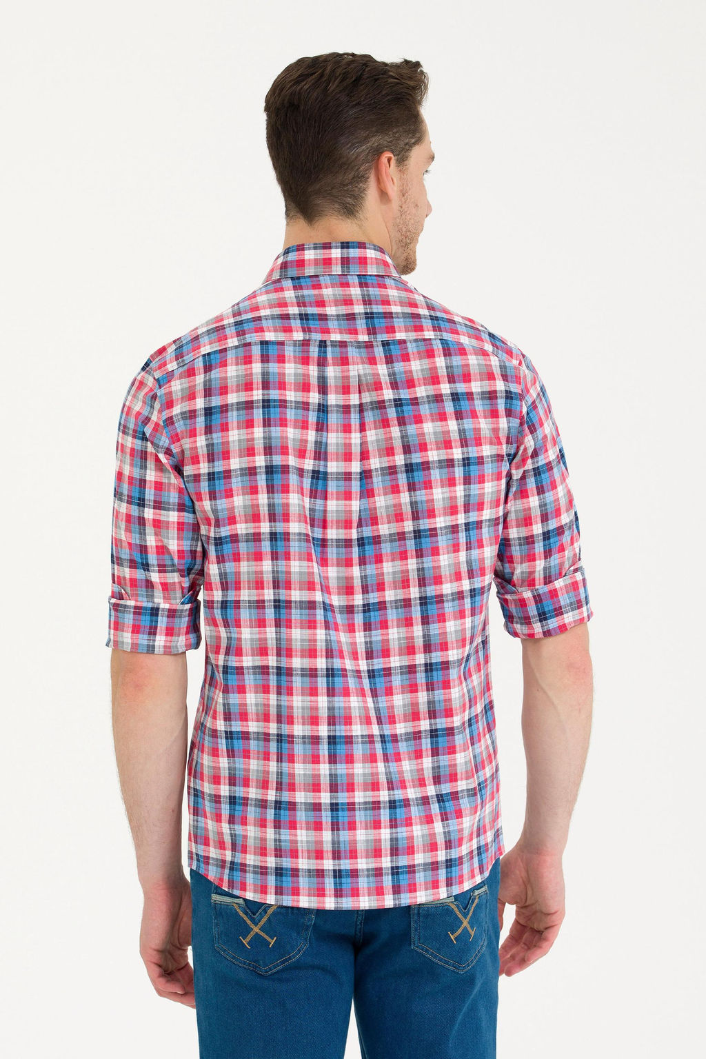 U. S. Polo Assn Мужская красная рубашка в клетку - U.s. polo assn фото 5