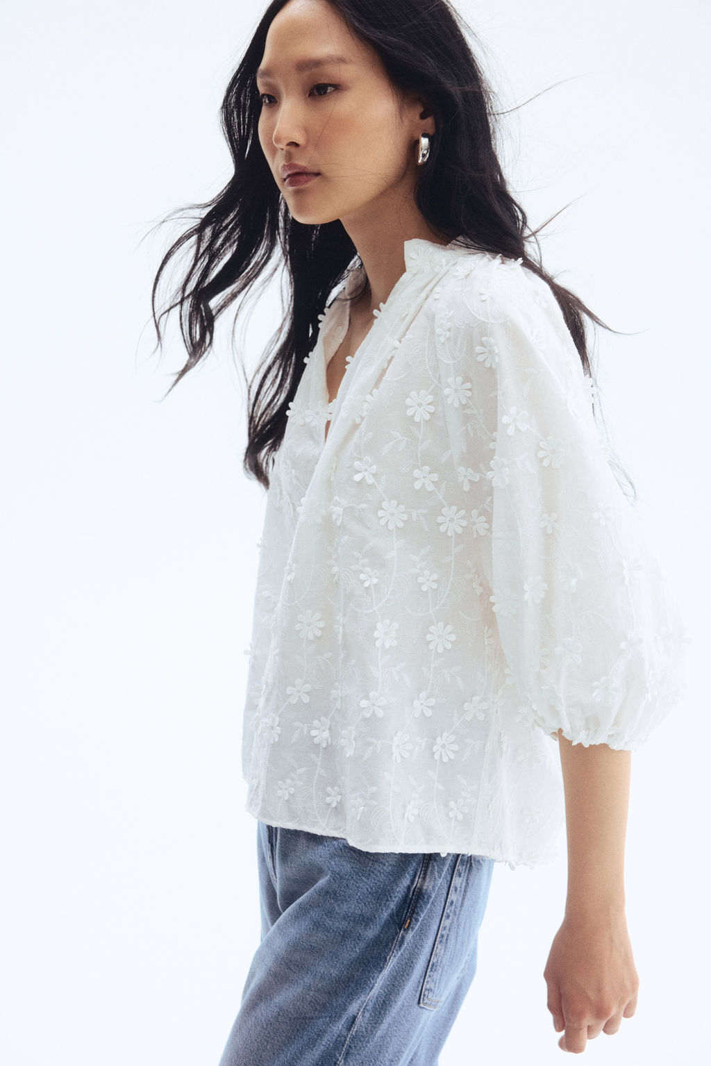 Blusa de algod?n con aplicaciones - H&m фото 5