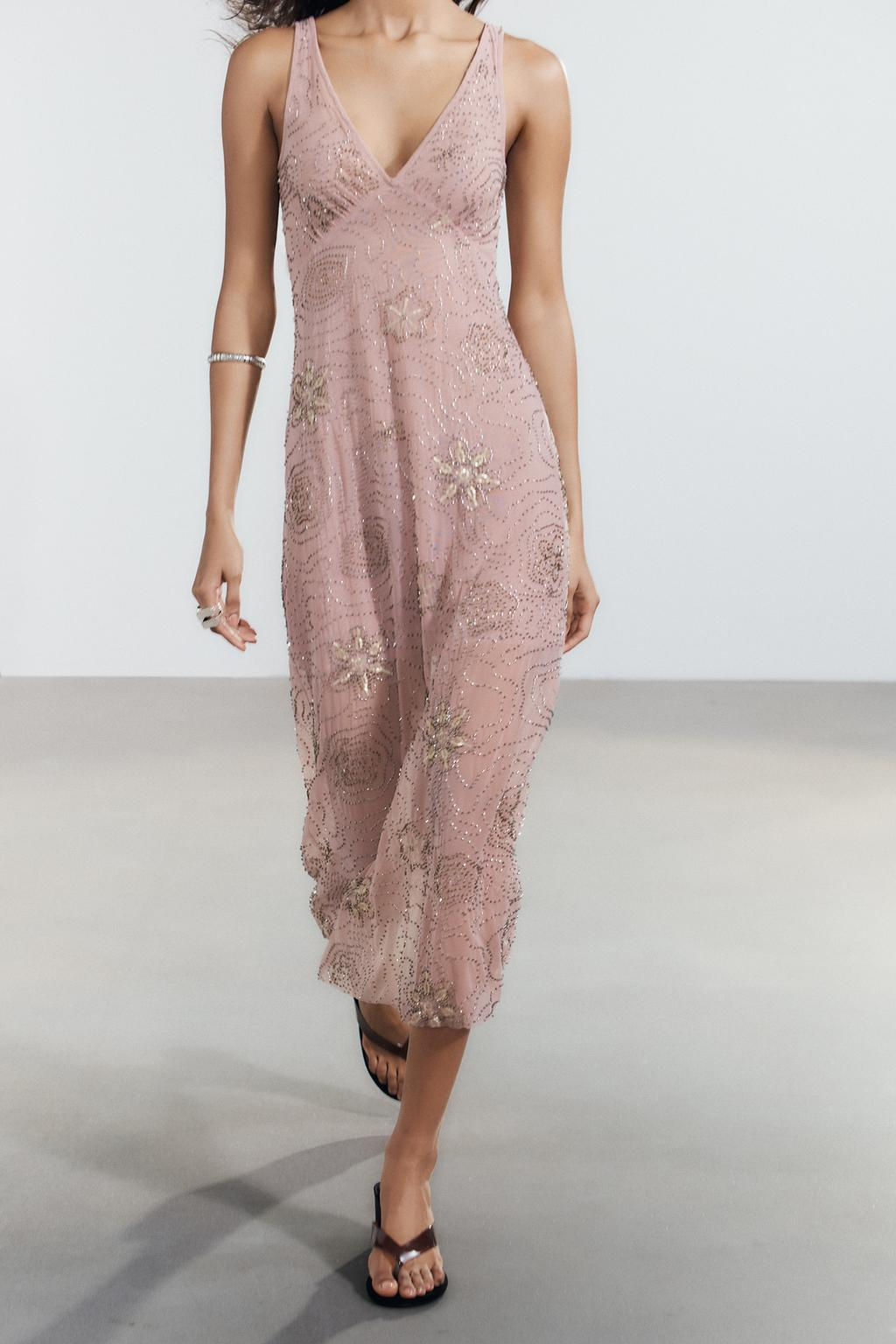 MIDI DRESS WITH BEADS