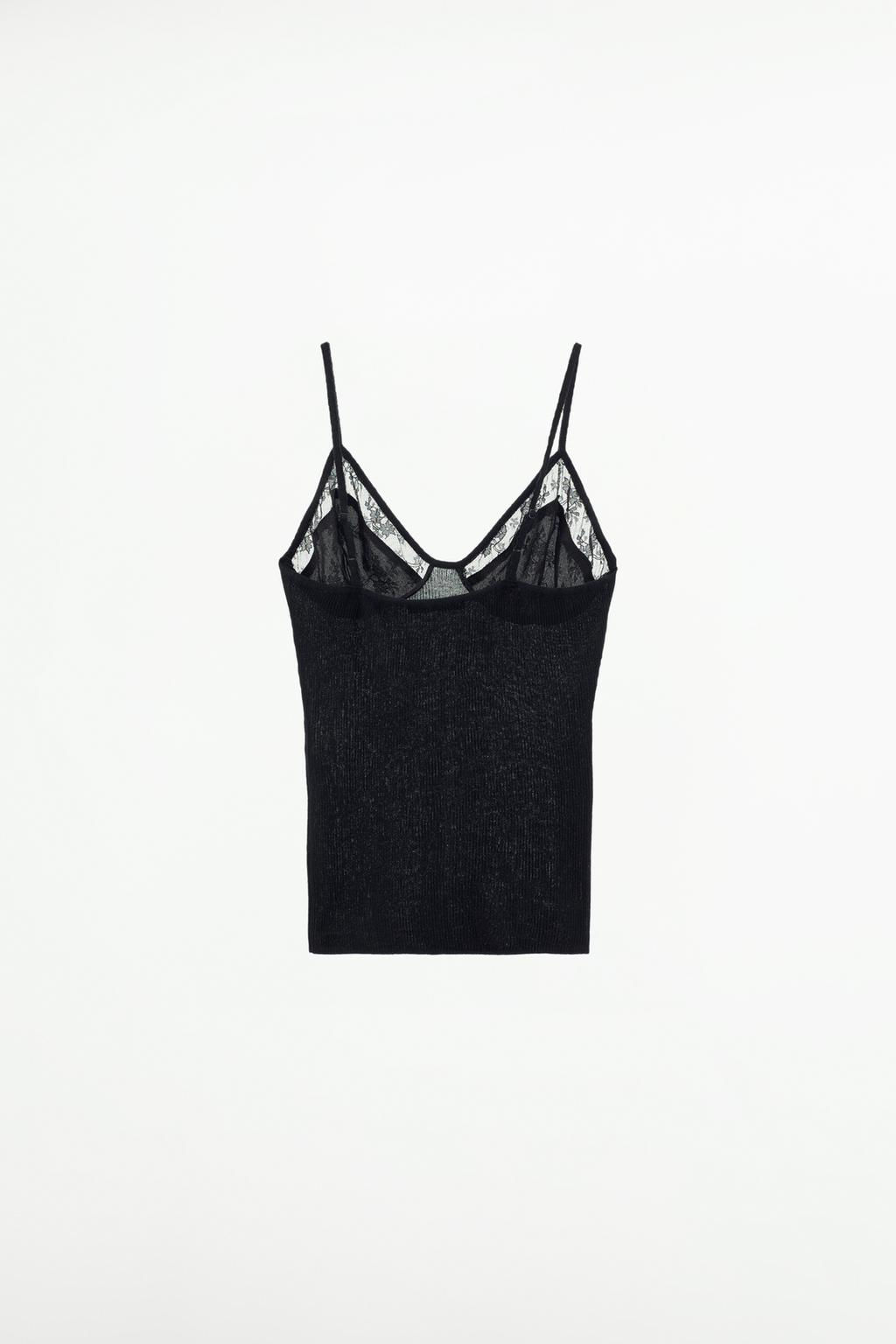 STRAPPY KNIT TOP WITH LACE - Zara фото 6