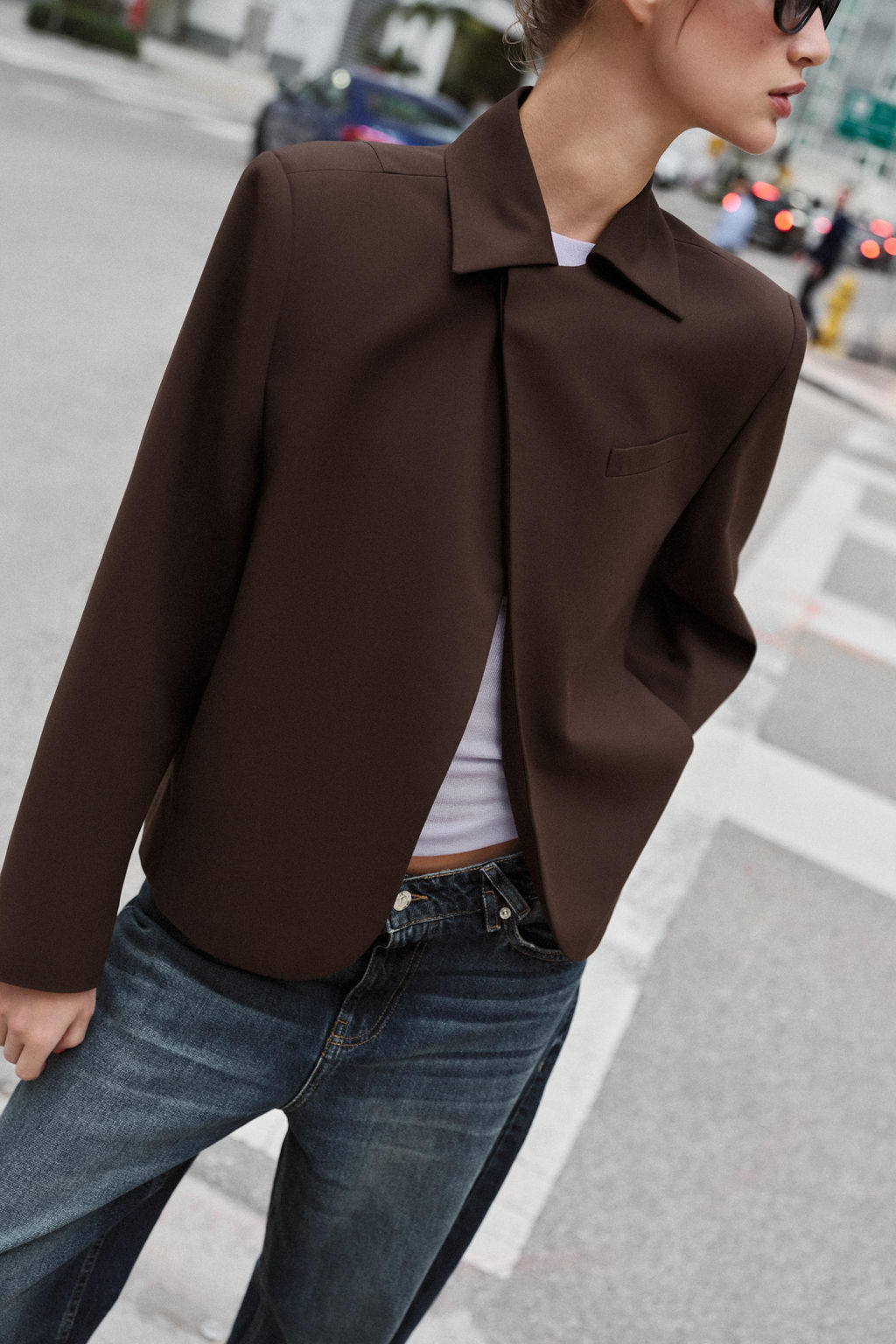 BLAZER CRUZADA CUELLO SOLAPA / Marr?n - Zara фото 9