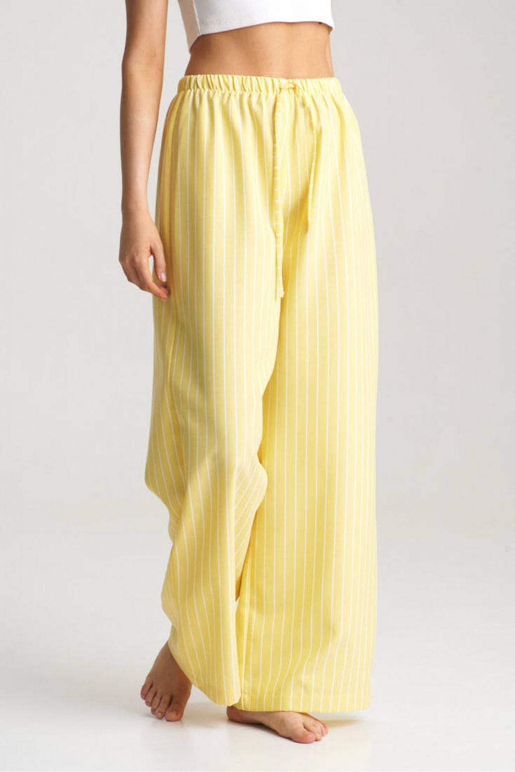 Брюки на шнурке в полоску Yellow - Erist store фото 3