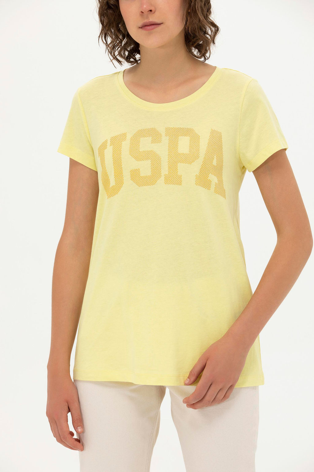 Женская светло-желтая базовая футболка - U.s. polo assn фото 6