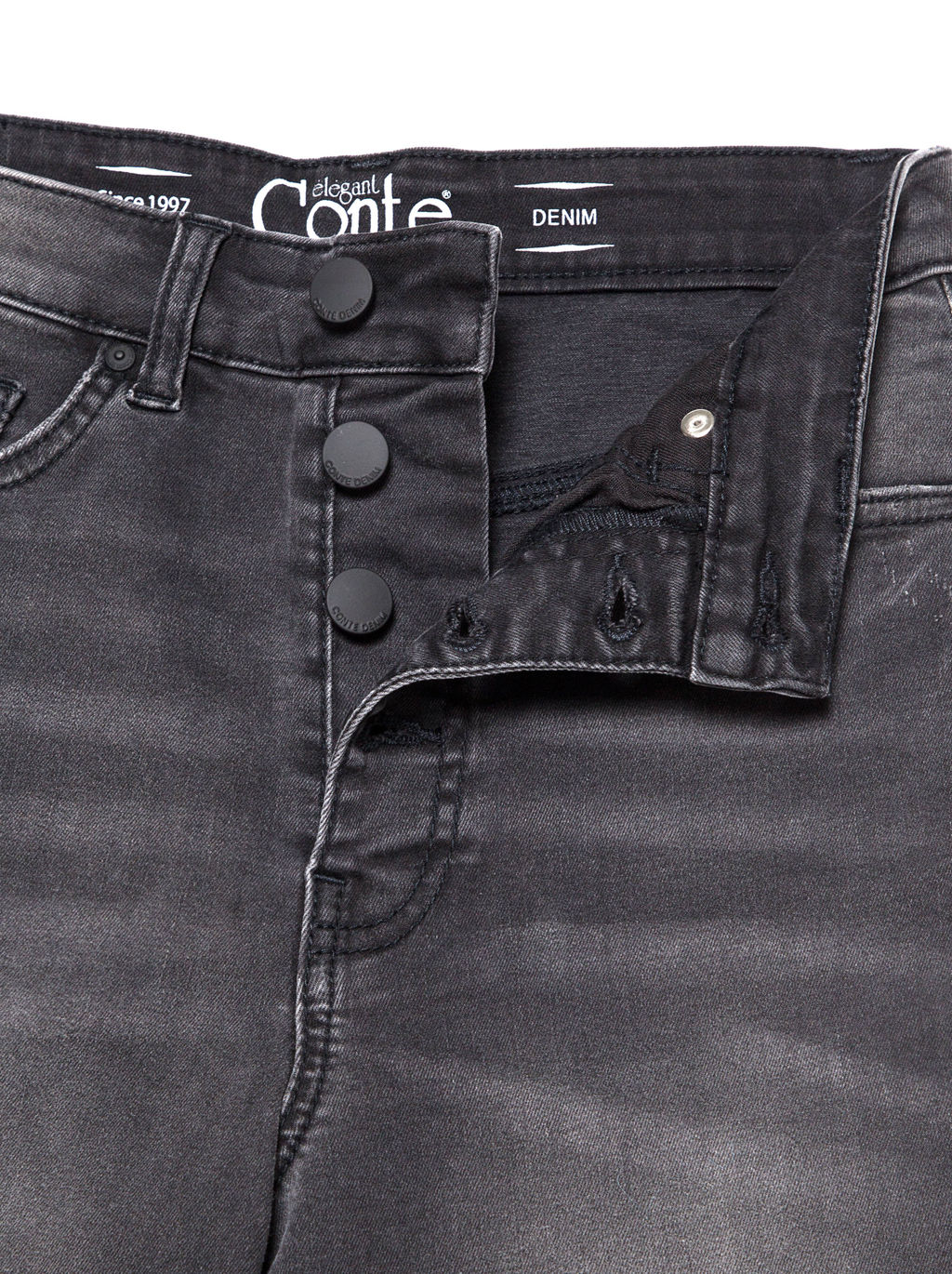 CONTE Моделирующие eco-friendly джинсы skinny с высокой посадкой CON-225 Lycra® washed black - Conte elegant фото 6