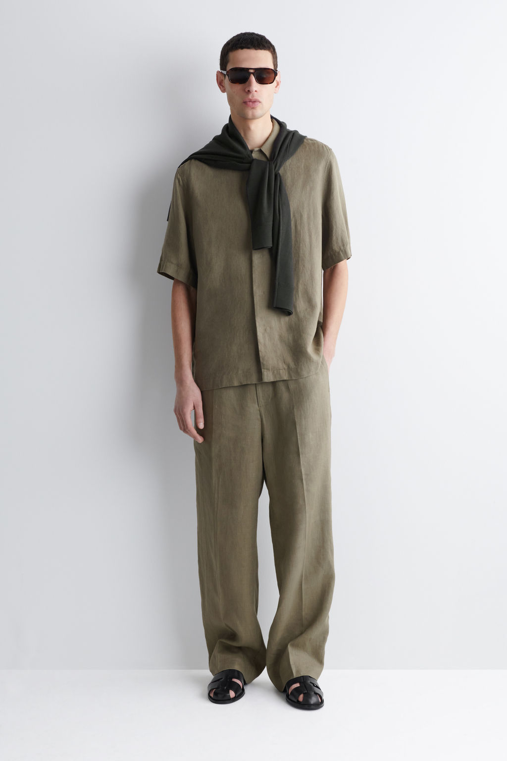 PANTAL?N DE LINO RELAXED FIT STRAIGHT LEG - H&m фото 5