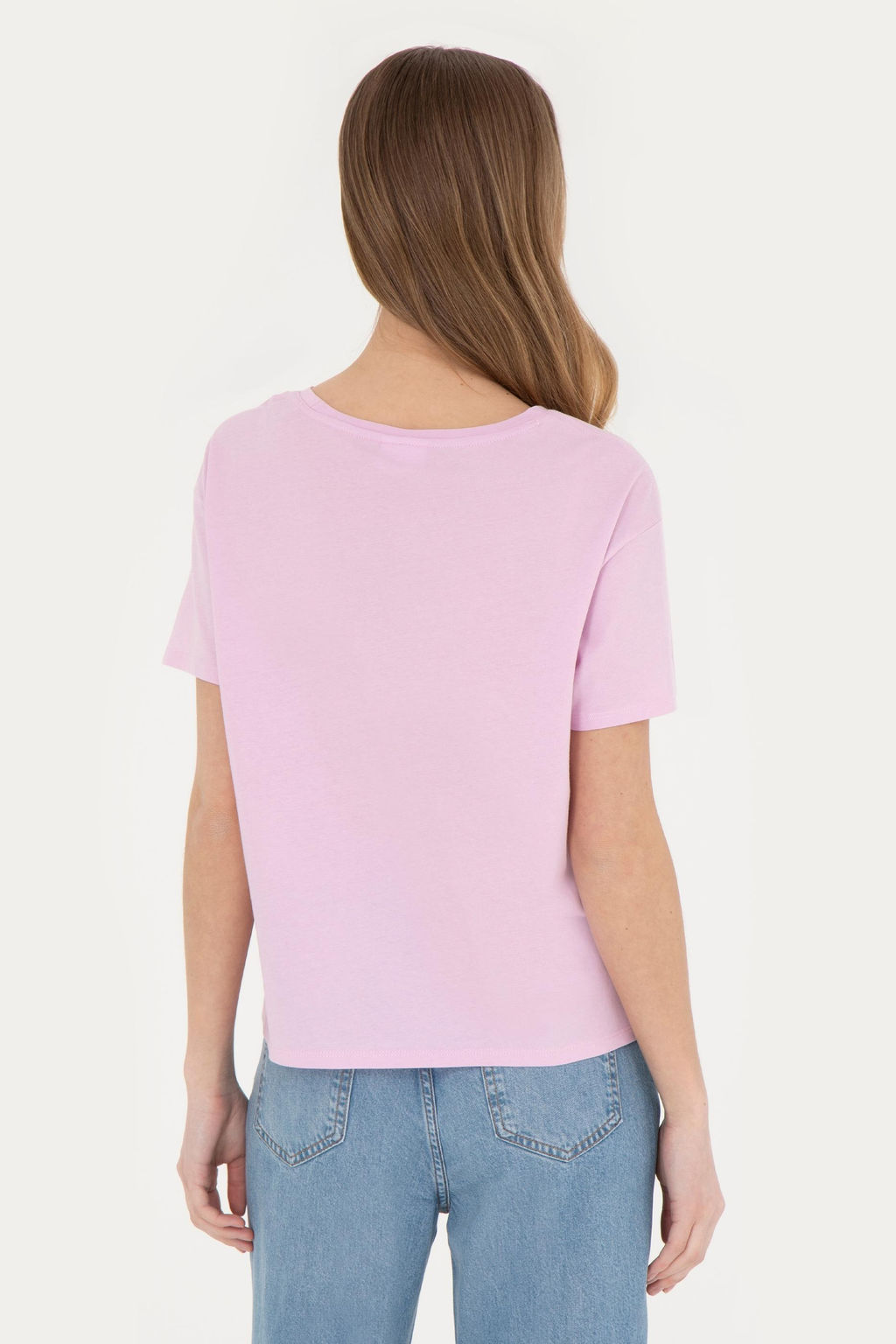 Женская розовая футболка с круглым вырезом - U.s. polo assn фото 12