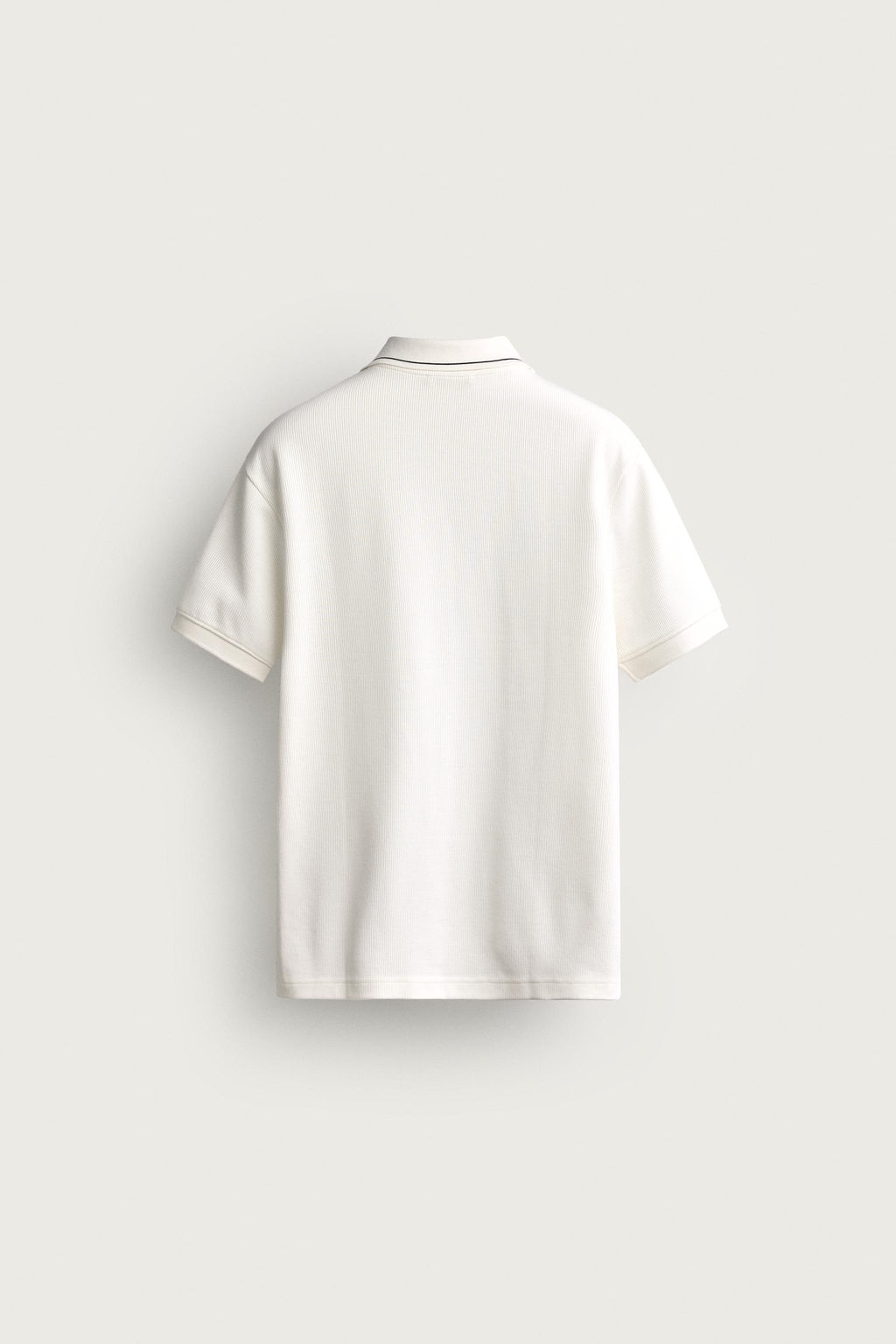 POLO REGULAR FIT CONTRASTE / Blanco roto - Zara фото 6